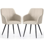 AKORD LUXANO kárpitozott szék Lumos anyag bézs fekete lábak négyzetes steppelés (LUXANO-BEBS25)