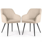 AKORD Florence Kárpitozott Étkezőszék Bársony Bézs Fekete Lábakkal (FLORENCE-BEB)