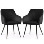 AKORD VELTO Kárpitozott Étkezőszék Welúr Fekete Rombusz Steppelt (VELTO-BLB)