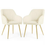 AKORD Florence Kárpitozott Szék Welúr Krém Arany Lábakkal (FLORENCE-CRG)