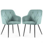 AKORD Diamante Kárpitozott Szék Welúr Türkiz Fekete Lábakkal (DIAMANTE-TUB)
