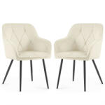 AKORD DIAMANTE Kárpitozott Szék Velúr Krém Fekete Lábakkal (DIAMANTE-CRB)