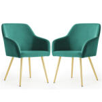 AKORD ESTELLE kárpitozott szék welúr palackzöld arany lábakkal (ESTELLE-BGG)
