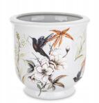  Kerámia kaspó virág és kolibri motívummal (182947)