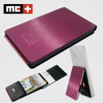 Magic Clip pink alumínium vázas mágneses mini pénztárca