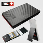 Magic Clip fekete / mintás alumínium vázas mágneses mini pénztárca