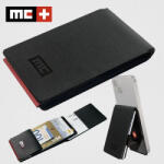 Magic Clip fekete bőr / alumínium vázas mágneses mini pénztárca