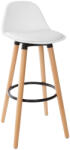 Brius Scaun bar atmosphera maxon picioare fag fsc scandinav, 40x43x92 cm, sezut confortabil, alb (JJ-157165B)