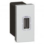 Legrand Single USB priza Mosaic - 5 V - 750 mA - 1 module - alu (079391)