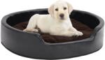 vidaXL 79x70x19 cm black/brown plush/pleather 171258