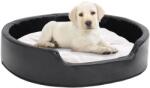 vidaXL 79x70x19 cm black/beige plush/pleather 171270