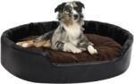 vidaXL 90x79x20 cm black/brown plush/pleather 171259