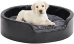 vidaXL 69x59x19 cm black/dark grey plush/pleather 171265