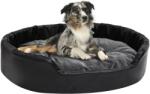 vidaXL 90x79x20 cm black/dark grey plush/pleather 171267