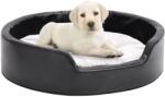 vidaXL 69x59x19 cm black/beige plush/pleather 171269