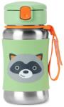 Skip Hop Spark Style Straw Bottle неръждаема бутилка за вода със сламка Racoon 12 m+