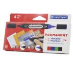 Centropen Alkoholos marker készlet, 1mm, /1-4mm, kéthegyű 1666, 4 klf. szín (CENTROPEN_34654) (CENTROPEN_34654)