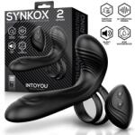 InToYou Synkox Girth Gainer Vibrating Double Cock Ring 2 Motors Black