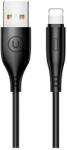 USAMS u18 adatkábel, usb - lightning, 2a, gyorstöltő, 100cm, fekete, kompatibilis: Apple iPhone 14 Pro / iPhone 14 Plus / iPhone 14 (SJ266USB01)