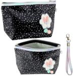 Lean Piornik-Kosmetica LEAN, fekete, fényes díszítésekkel, 23x16x7, 5cm, levehető pánttal ellátott szett (22039)