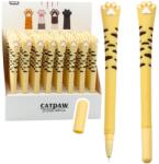 LEAN Macska Mancs gél toll, kék csíkos kupakkal, sárga, 16, 5 cm (21745)