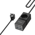 Earldom Удължител Earldom ES-SC21, 1 гнездо, CEE 7/3, 2 х USB F, 2 x USB-C, 1м. , Черен - 40521 (40521)
