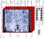 Led Light Függöny Fények Füzér 300 Led 3X3M Hideg Fehér Horgokkal Usb (2276)