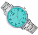 Q&Q Acél Ezüst Jól Olvasható Férfi Karóra Qq C34A-013P Acél Karkötővel (zegarek męski srerny Q&Q)