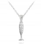  Ezüst Ródiumozott Minet Pezsgő Nyaklánc (JMAN0220SN45)