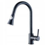 Welland Siena kihúzható fejes mosogató csaptelep - szemcsés fekete