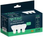 V-TAC GU10 LED spot égő 3 db/csomag 6W meleg fehér 110° - SKU 2119211 (2119211)