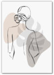  Poszter "Nő színekben" - Minimalista elegancia Line Art stílusban