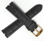 Jordan Kerr Fekete Bőr Óraszíj Adriatica A8212 22 mm Krokodil Kivágás (ADR22.024.01G)