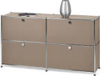 Tchibo - Fém komód, 2x2, 4 ajtóval, taupe