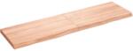 vidaXL világosbarna kezelt tömör tölgyfa fali polc 180 x 50 x (2-6) cm (363721)