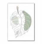 Monstera levél poszter fürdőszobába, minimalista design, botanikai poszter