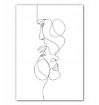  Poszter "Két Arc" - Fekete-Fehér Grafika, Modern Fali Dekoráció A4 (Dwie twarze)