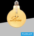 ELDLUX UNIVERSO Filamentes design LED izzó - Love G125 4w 320lm 2500k D125x175mm (G125-LOVE)