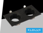 ELDLUX Süllyesztett spot lámpa 1xGU10 IP20 Fekete 175x88x31mm kivágás: 160x75mm 5év (P38-N2)