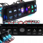  Autós Hajó Kapcsoló Panel Usb Led Színes Voltmérő Képernyő