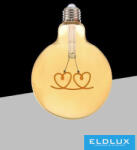 ELDLUX Filamentes design LED izzó - Heart G125 4w 320lm 2500k D125x175mm (G125-HEART)