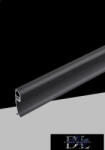 UNIVERSO Lábazati profil opál takaróval 10mm-es LED szalagnak Fekete 2000x14x60mm (AL-34)