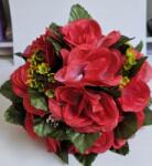  Virágkompozíció mesterséges virágok rózsák hungarocellben (4172)