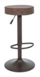 Bizzotto Scaun de bar cadru fier gri si sezut piele ecologica maro Piper 35 cm x 35 cm x 64/85 h (0733336deco)