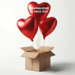 Balloons4party Buchet 3 baloane inima rosie 45cm + personalizare