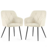 AKORD DIAMANTE Kárpitozott Szék Velúr Krém Fekete Lábakkal (AKO-DIAMANTE-CRB)