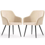 AKORD AKORD ESTELLE Kárpitozott Szék Bársony Bézs Fekete Lábakkal 2 db (AKO-ESTELLE-BEB)