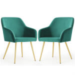 AKORD ESTELLE kárpitozott szék welúr palackzöld arany lábakkal (AKO-ESTELLE-BGG)
