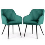 AKORD AKORD Florence kárpitozott szék welúr üvegzöld fekete lábakkal (AKO-FLORENCE-BGB)