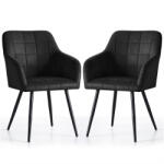 AKORD AKORD LUXANO Kárpitozott Szék Welúr Fekete Négyzetes Steppelés (AKO-LUXANO-BLB)